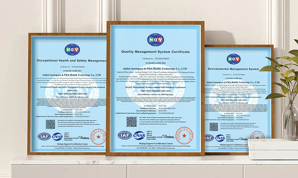 certifications of Anhui Aerospace & PMA Health Technology Co., Ltd.