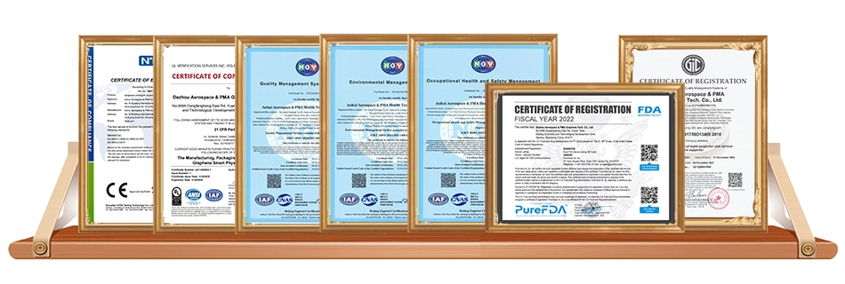 certifications of PMA Group Graphene heating products