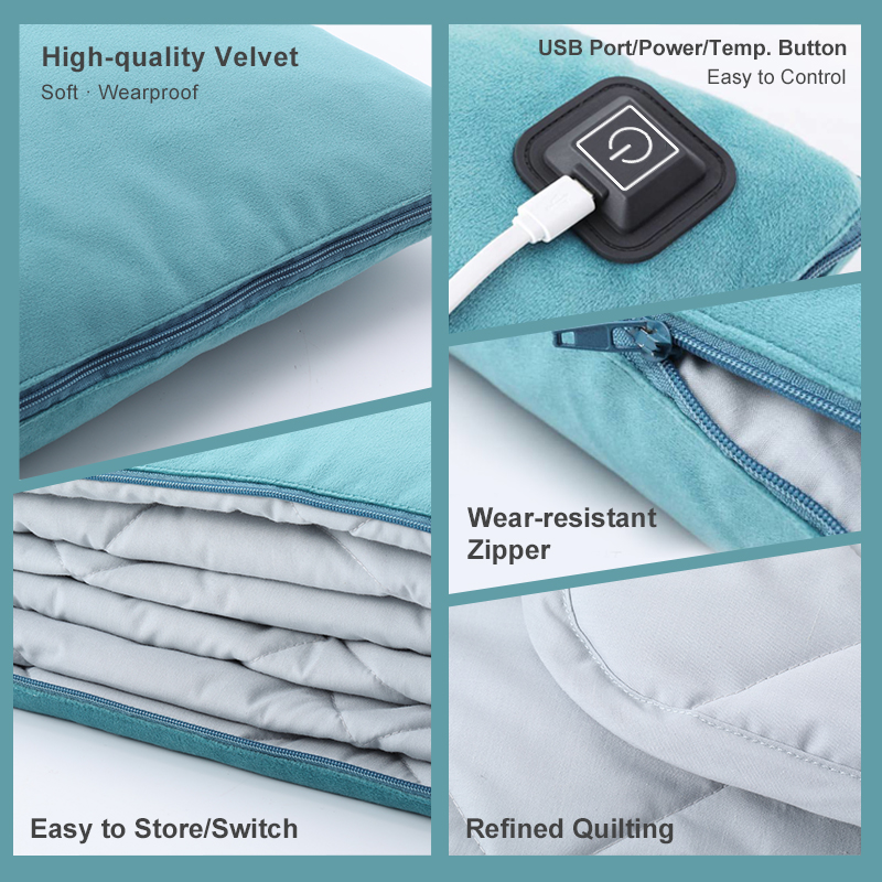 details of Graphene Heating Far Infrared Down Pillow Blanket