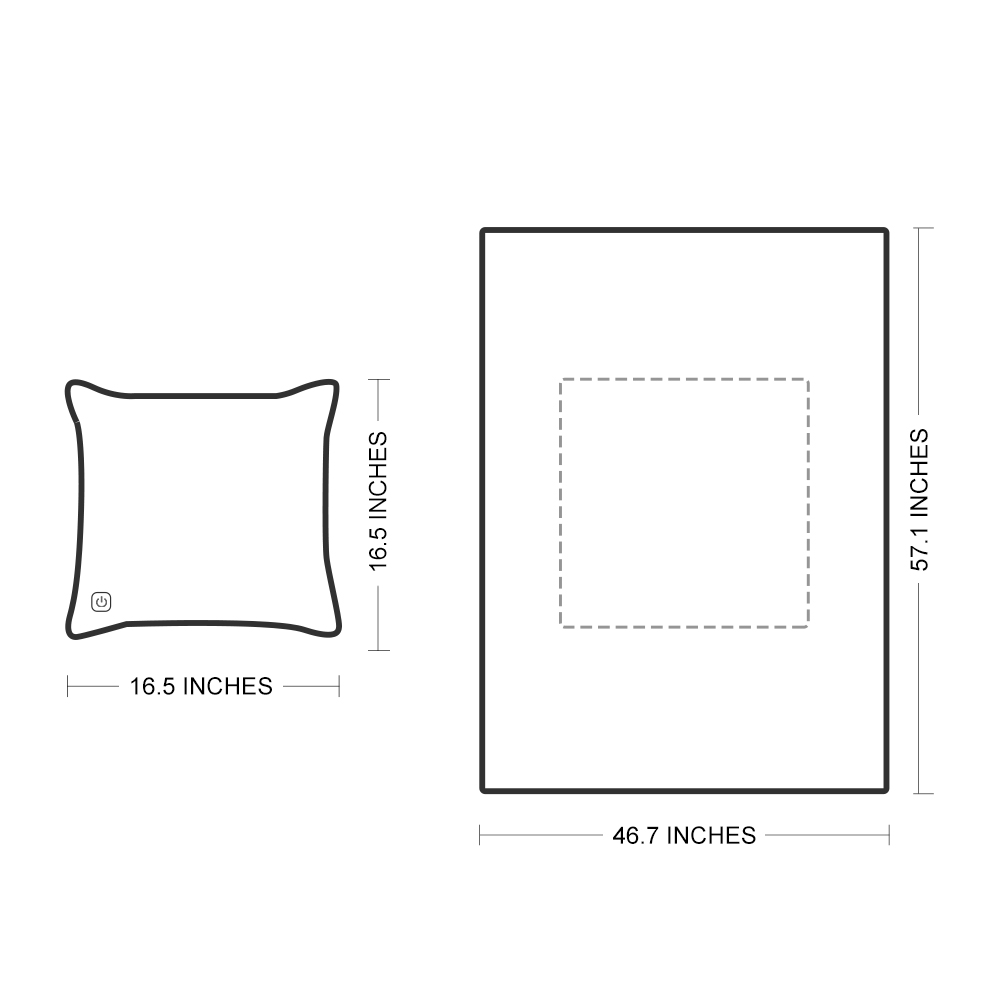 Size of Graphene Heating Far Infrared Down Pillow Blanket