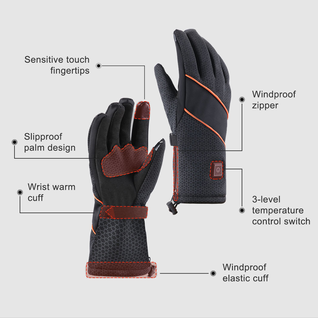 intelligent battery heated motorcycle gloves