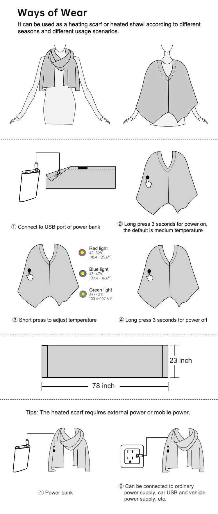 graphene heated massage scarf