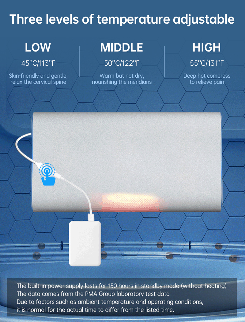 Graphene Heated Sleep Smart Memory Foam Pillow APP Control PMA Group